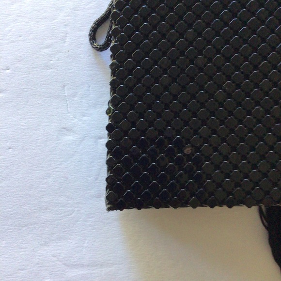 VINTAGE STAR BAGS BLACK METAL MESH EVENING BAG - Picture 5 of 8